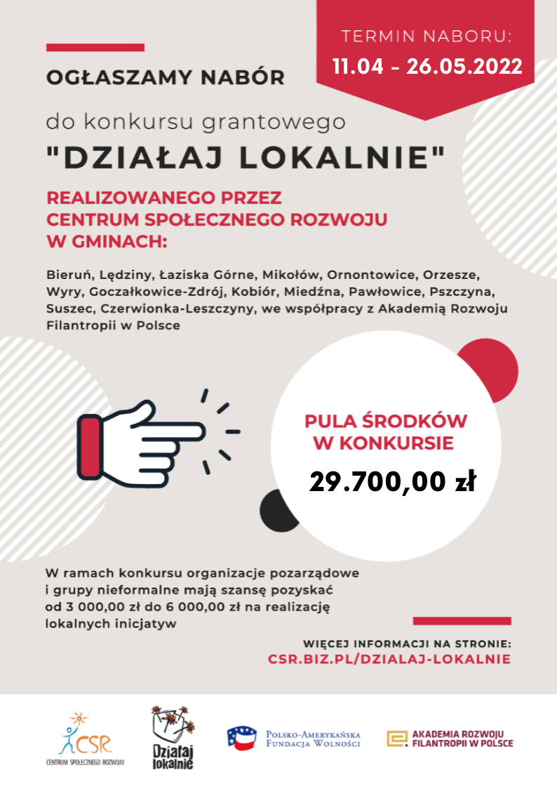 Plakat Działaj Lokalnie 2022